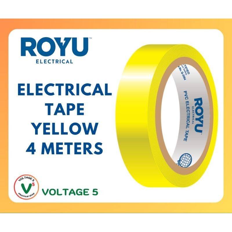 PVC ELECTRICAL TAPE, 4METERS, YELLOW